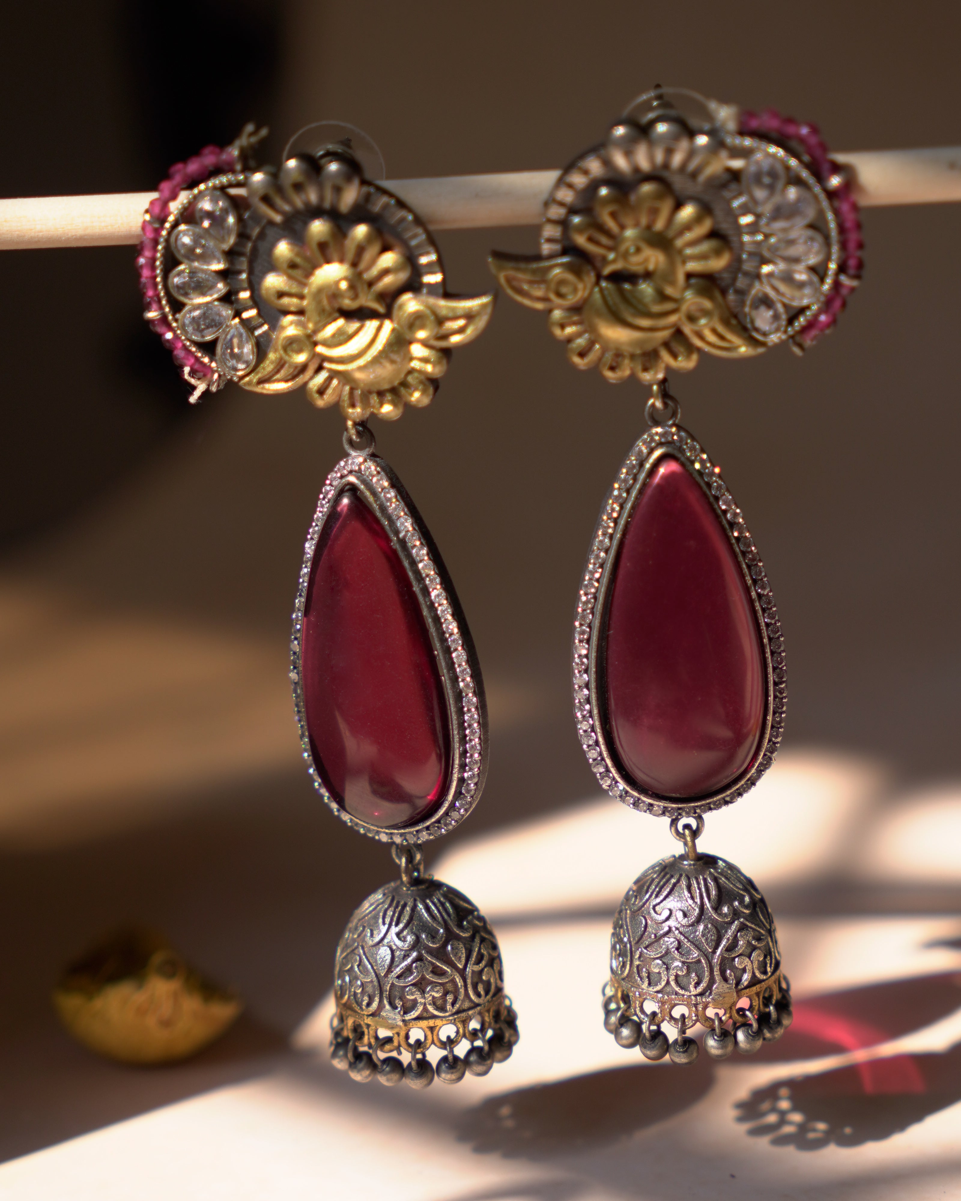 Anassa- Beautiful Coloured Stone Jhumka