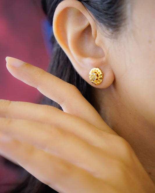 ORO-Floral Love Stud Earrings