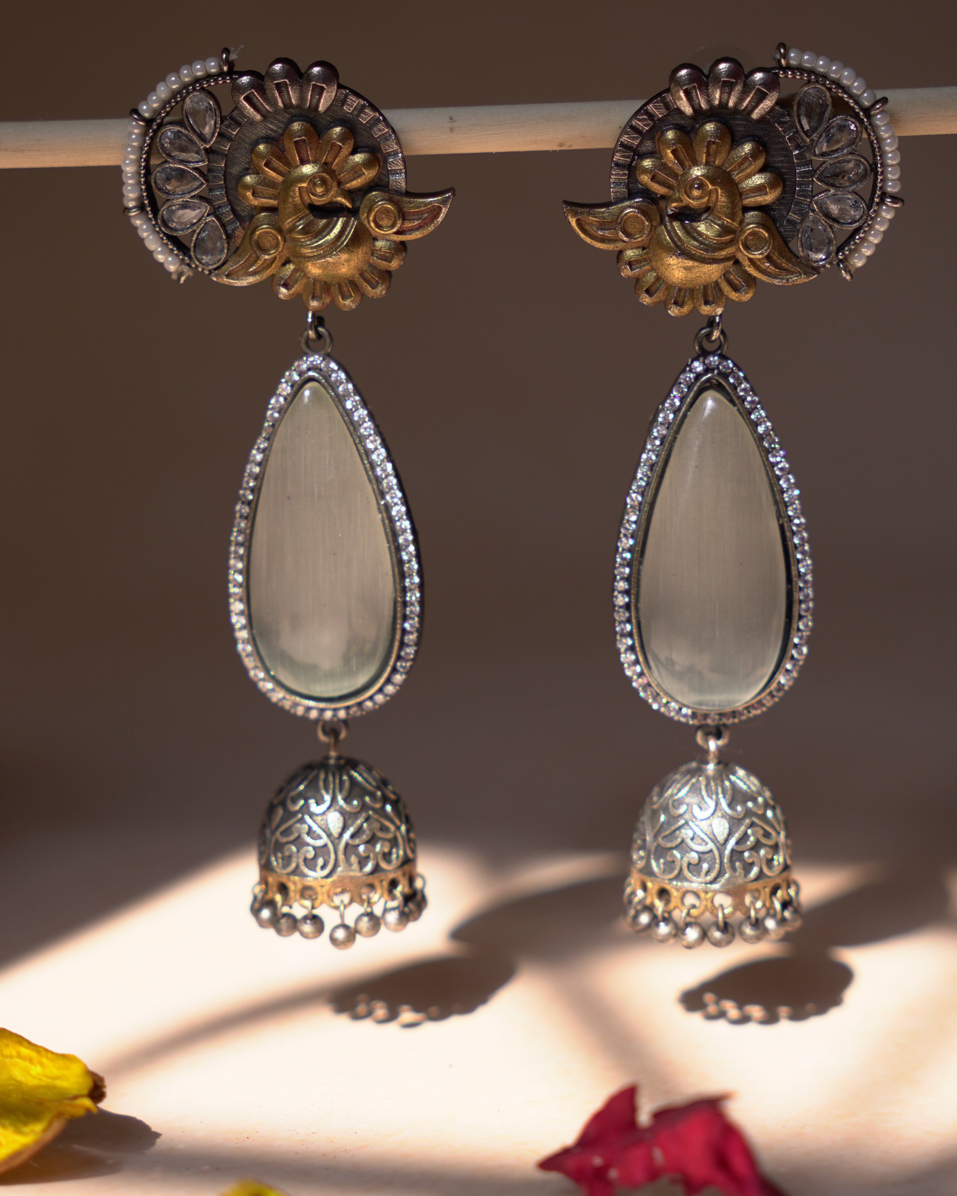 Anassa- Beautiful Coloured Stone Jhumka