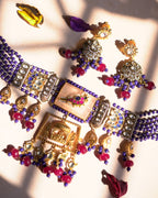 ZIKHIN- Beautiful Palki Stonework Kundan Choker Set