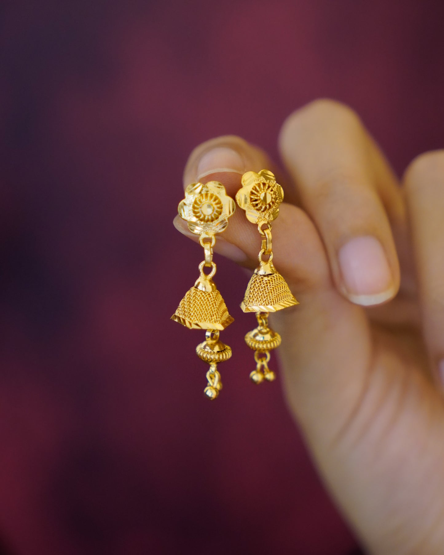 ORO- Mystic Floral Mini Jhumki