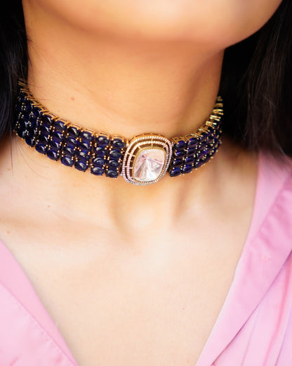 ZIKHIN- Elegant Diva Choker Necklace With Matching Earrings