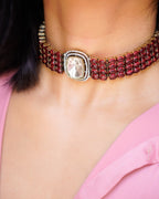 ZIKHIN- Elegant Diva Choker Necklace With Matching Earrings