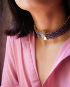 ZIKHIN- Elegant Diva Choker Necklace With Matching Earrings