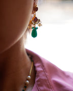 ZIKHIN-Long Multi Colour Jadau Kundan Necklace Set