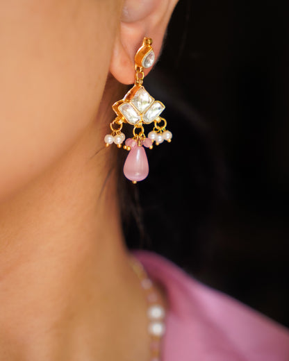 ZIKHIN-Long Multi Colour Jadau Kundan Necklace Set
