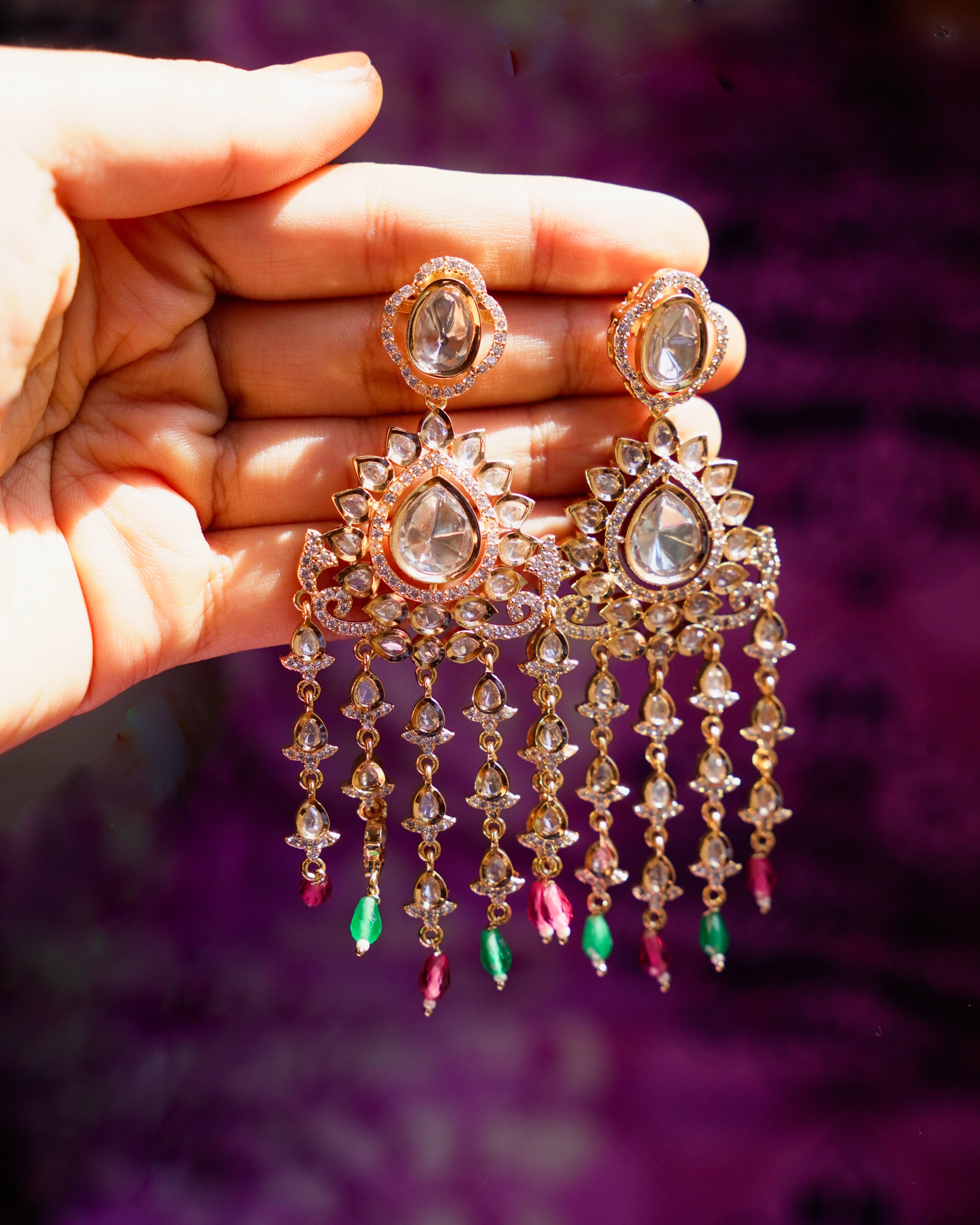ROOP – Chandrika Kundan Statement Earrings