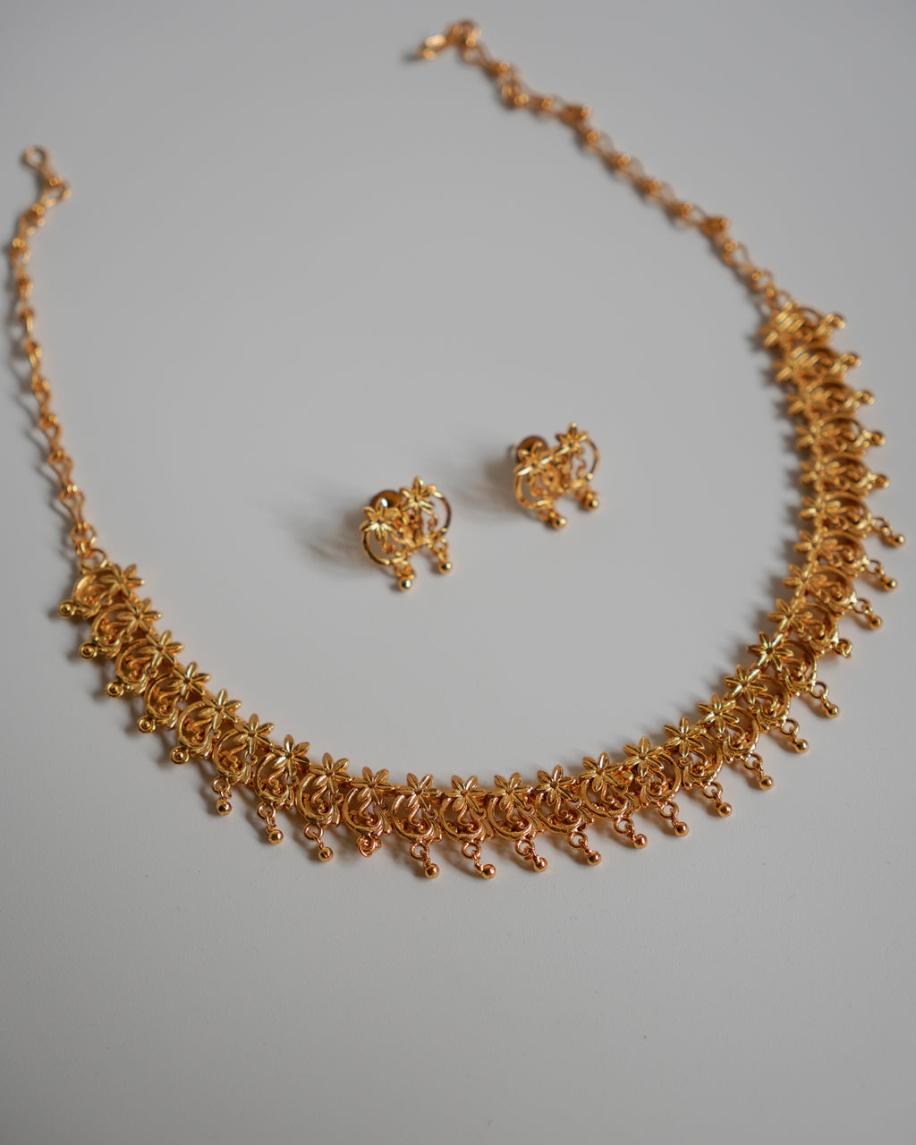 ORO-Gold Necklace with Earrings