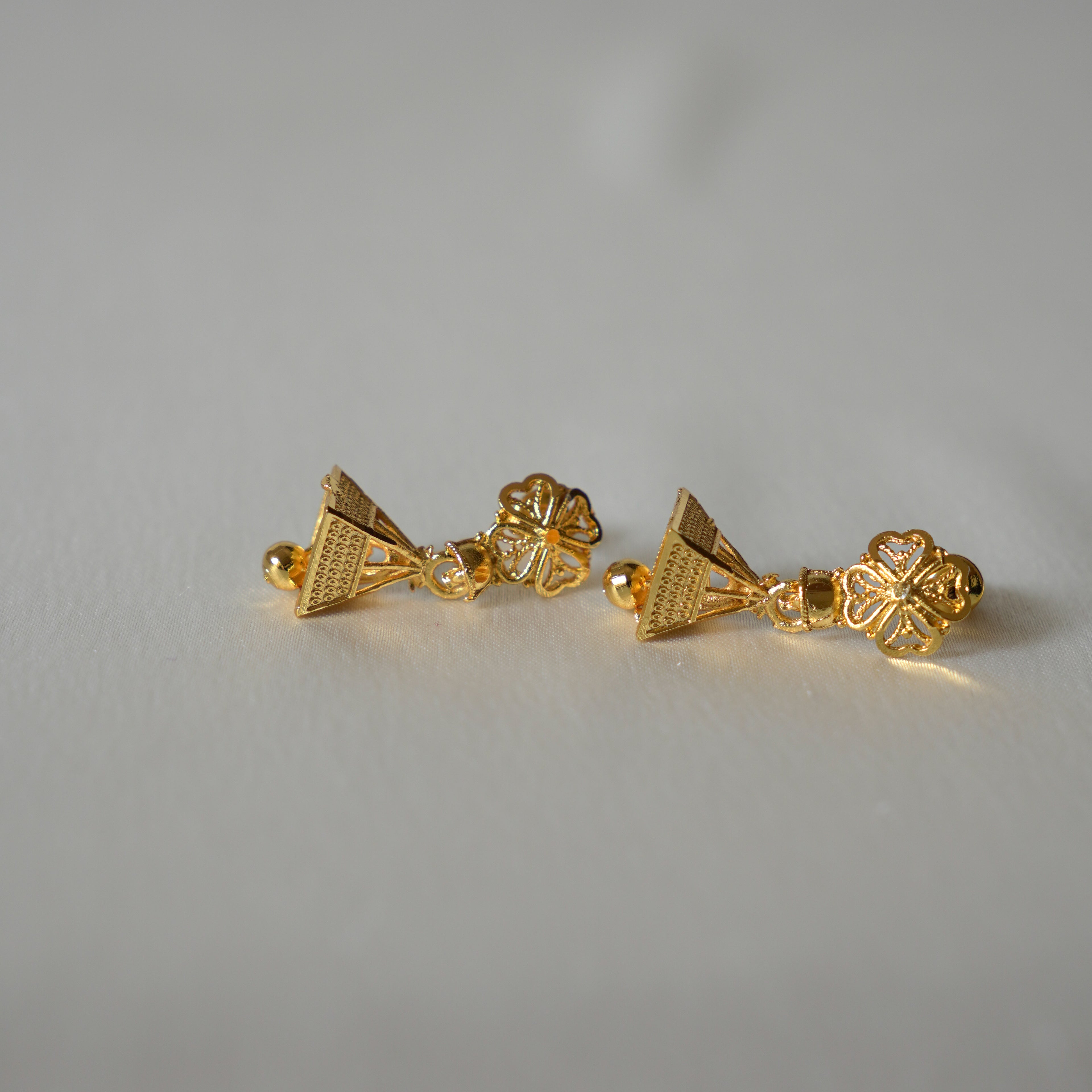 ORO- Enticing Mini Floral Jhumki Earrings