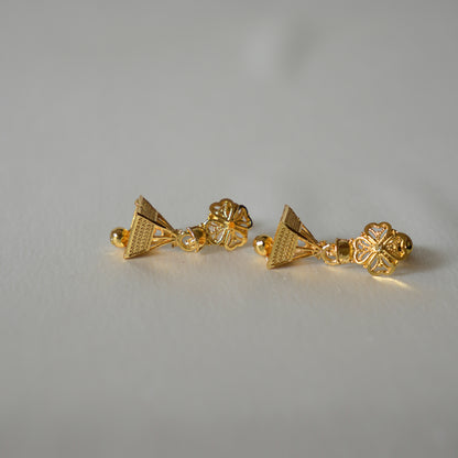 ORO- Enticing Mini Floral Jhumki Earrings