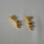 ORO- Gold Floral Double Jhumki Earrings