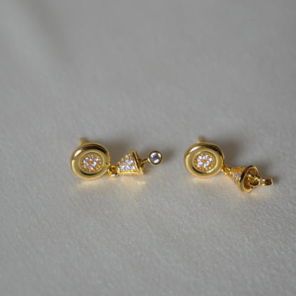 ORO- Temple Bell Mini Jhumki Earrings