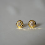 ORO-Floral Love Stud Earrings
