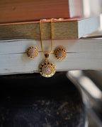 ORO- Classic Gold-Plated Pendant Set with Earrings