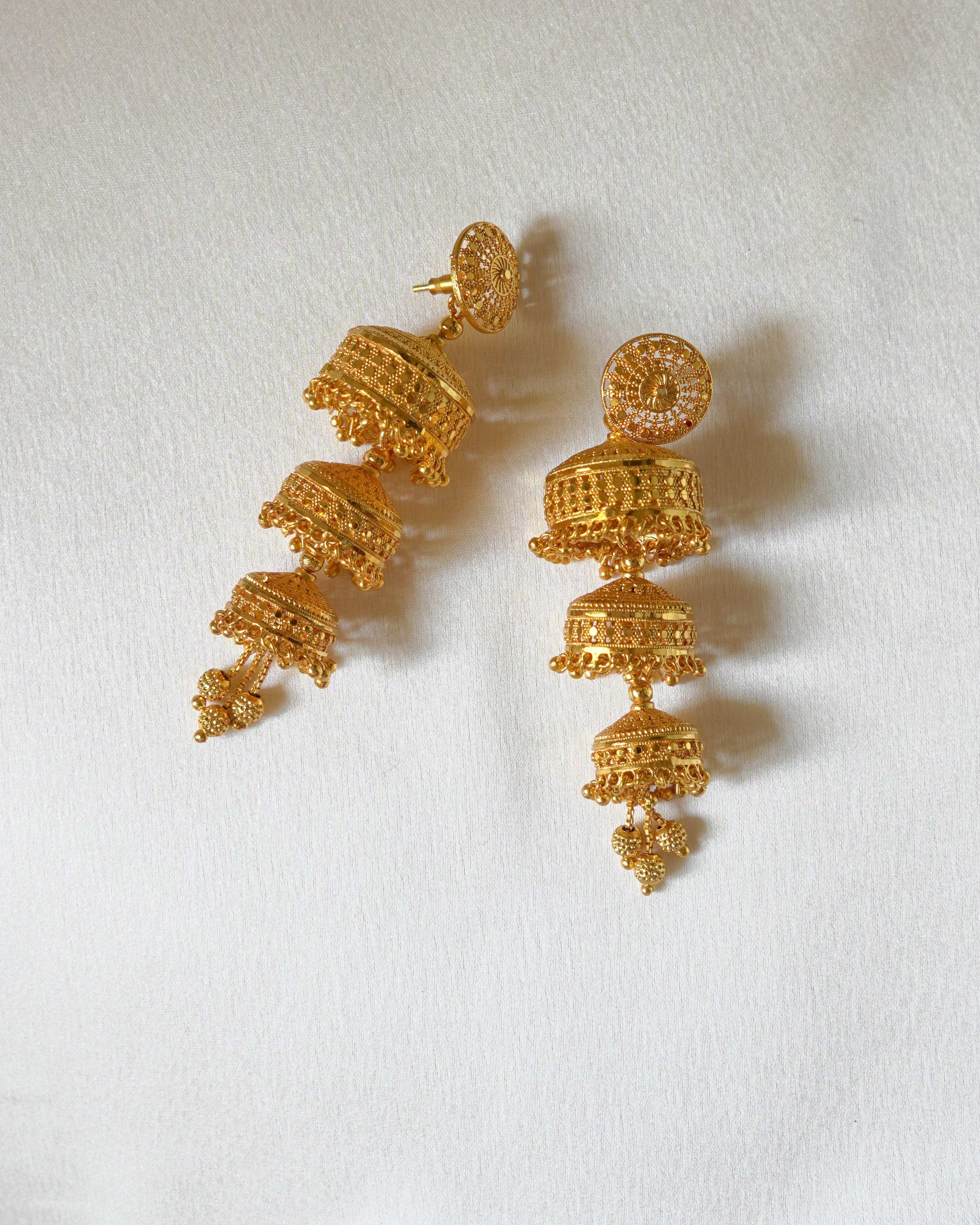 ORO-Goddess Jhumka Earrings