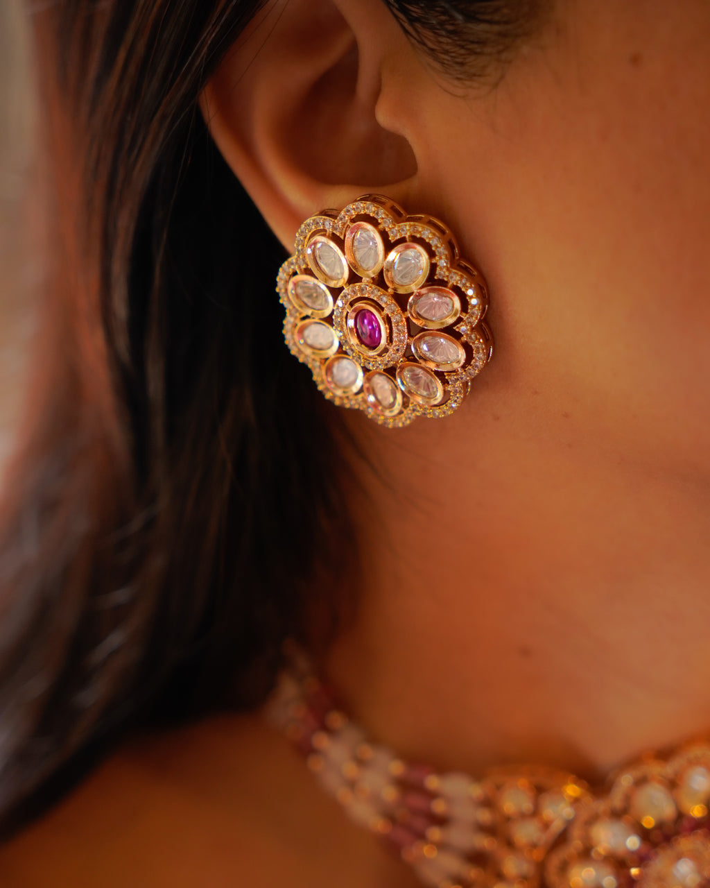 ROOP- Royal Ruby Kundan Choker Set