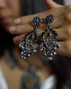 Anassa-Dual Tone Banjara Ghungroo Flower Long Necklace Set