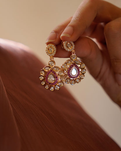 ROOP- Flower Pendant Polki Necklace