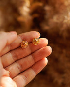 ORO- Intricately Designed Gold-Plated Pendant & Earring Set