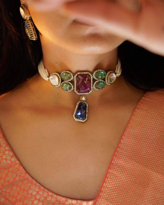 ZIKHIN- Royalty Necklace Choker Set