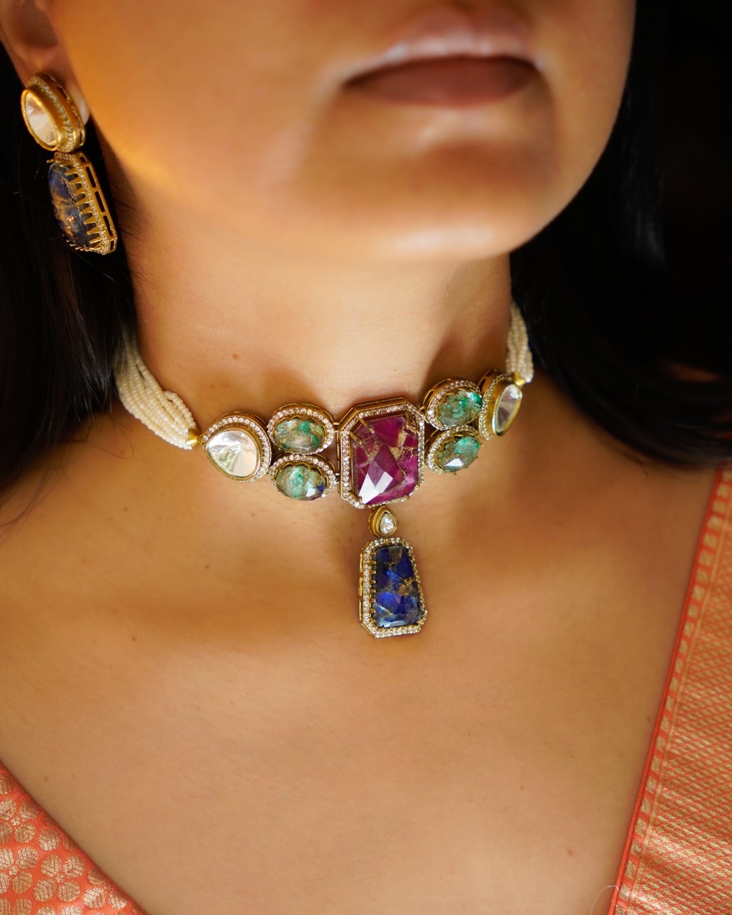 ZIKHIN- Royalty Necklace Choker Set