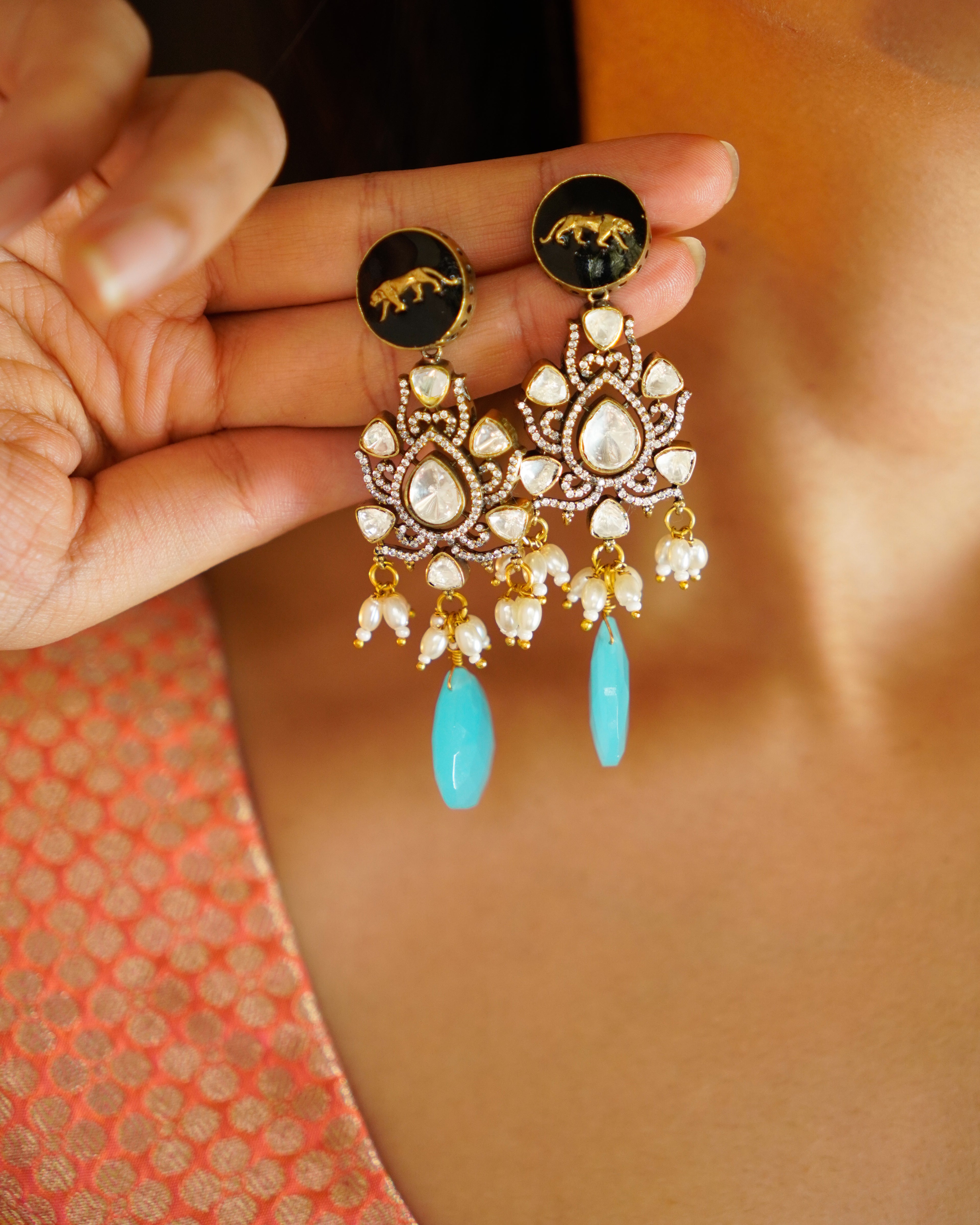 ZIKHIN- Royal Queen Kundan Necklace Set