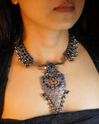 Anassa-Dual Tone Banjara Ghungroo Flower Long Necklace Set