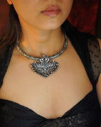 Anassa-Floral Peacock Folk Necklace Set