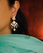 ROOP- Kundan Dangling Earrings with Pearls and Beads