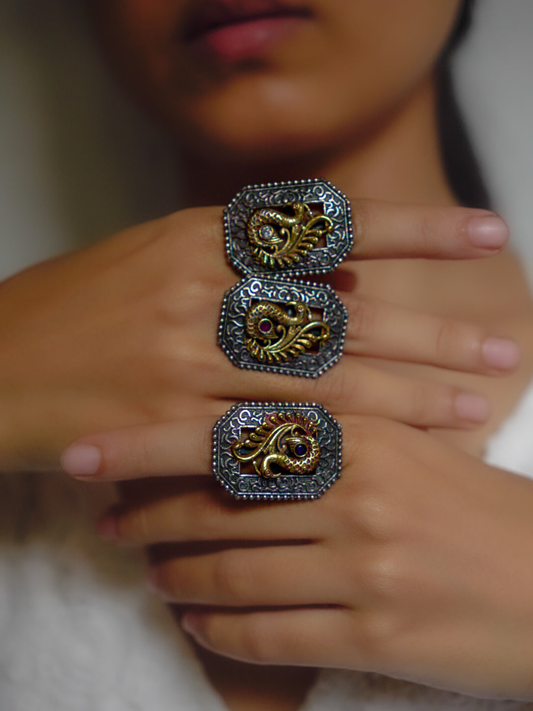 Anassa-Peacock Inspired Ring of Elegance