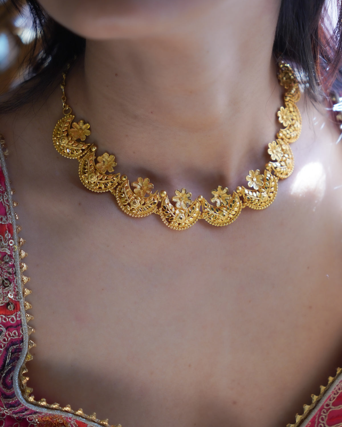 ORO- Chand Tara Gold Necklace set Premium 1 gm Gold Plated
