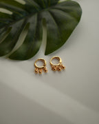 FLORA- Gold Ball Drop Hoop Earrings