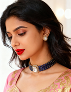 ZIKHIN- Elegant Diva Choker Necklace With Matching Earrings