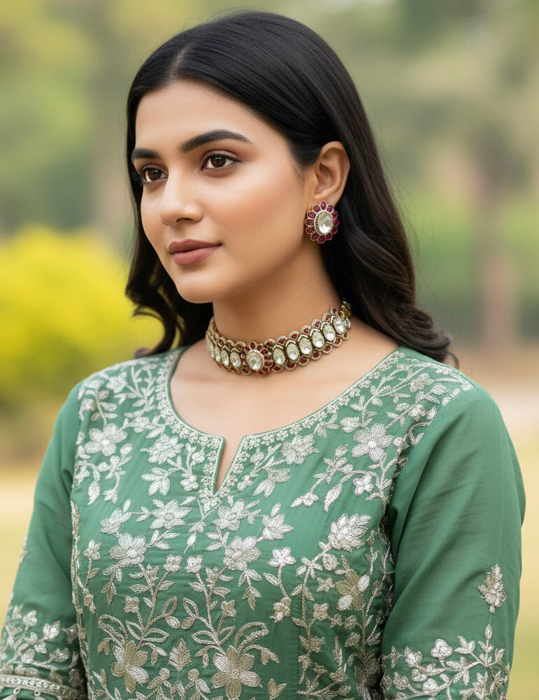ZIKHIN- Maharani Splendor Elegant Choker Set