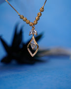 FLORA- Anti-Tarnish Gold Finish Crystal Drop Pendant Necklace | Water & Sweat Resistant
