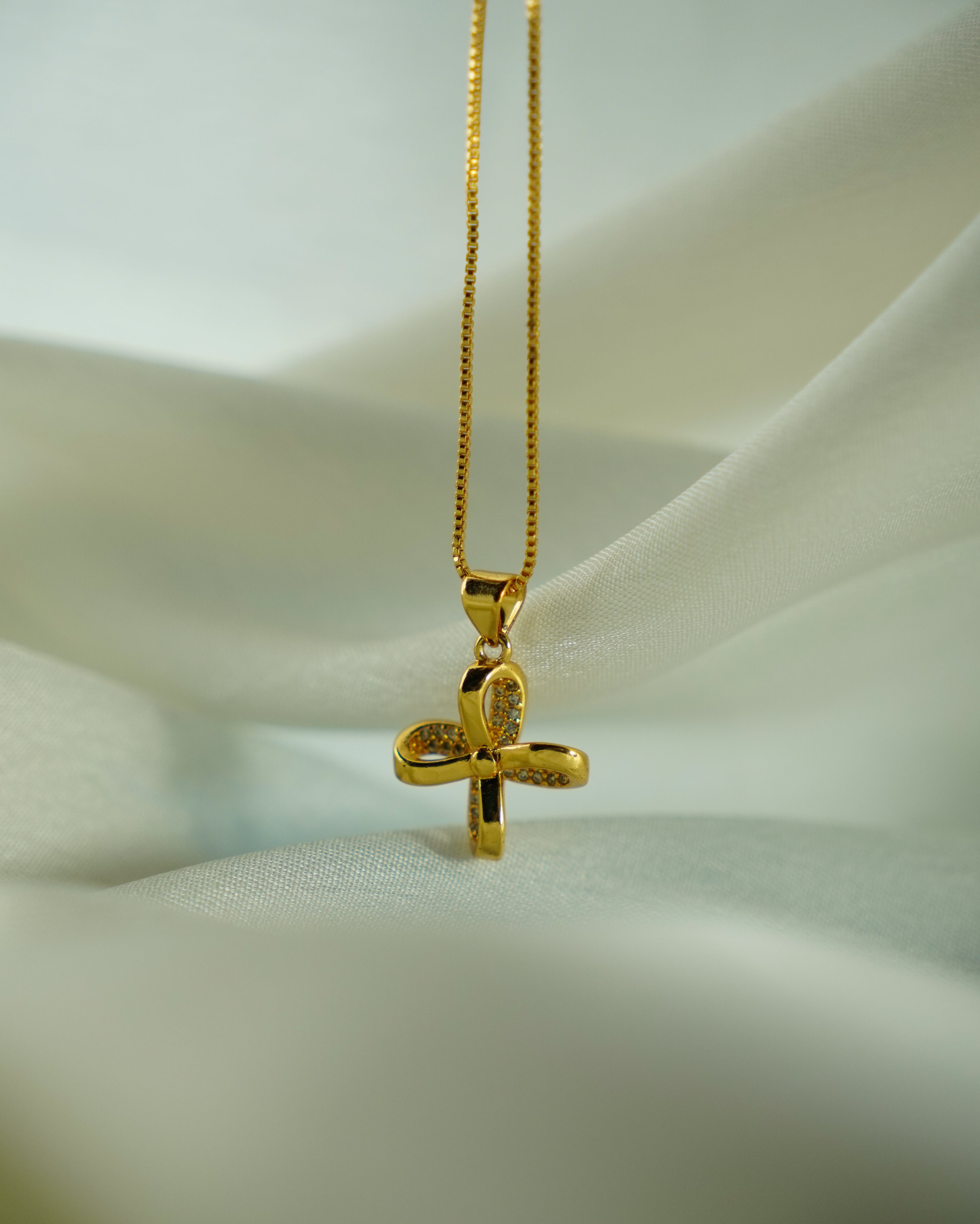 FLORA-  Bow Pendant Set with Earrings