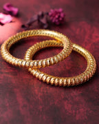 ORO- Gold Filled Brass Classic Textured Daily Wear Bangles