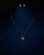 FLORA-AD Pendant Necklace & Stud Earrings Set