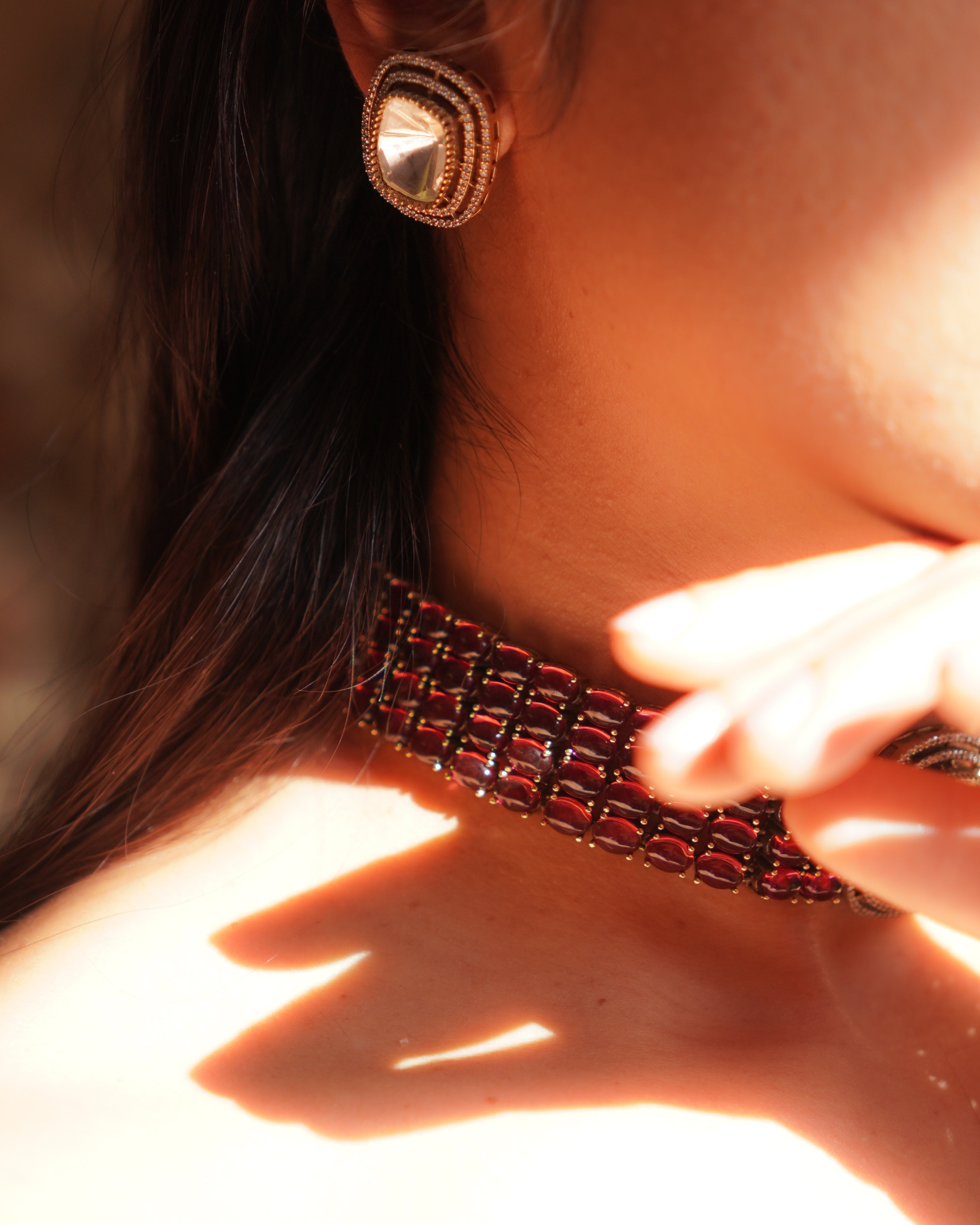 ZIKHIN- Elegant Diva Choker Necklace With Matching Earrings