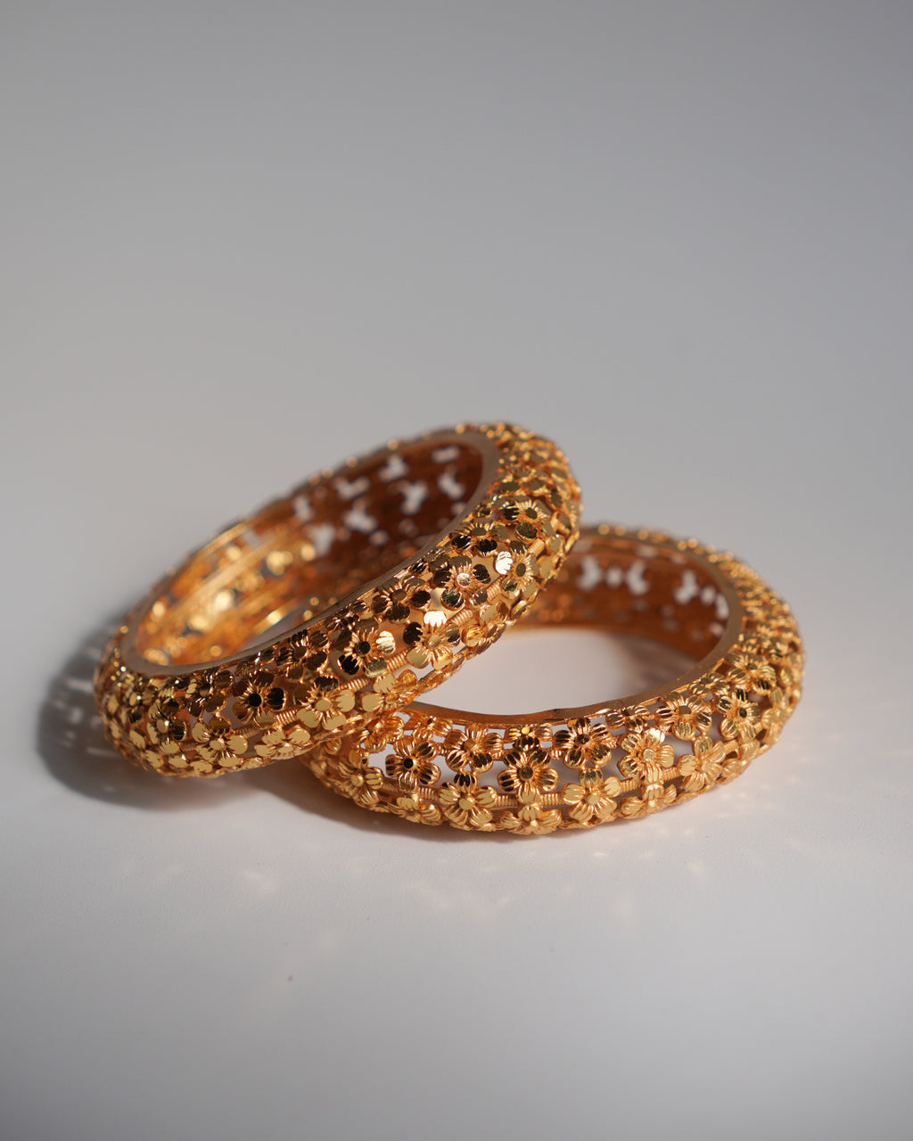 ORO- Floral Gold Bangles-Intricate Everyday Luxe