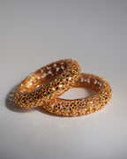 ORO- Floral Gold Bangles-Intricate Everyday Luxe