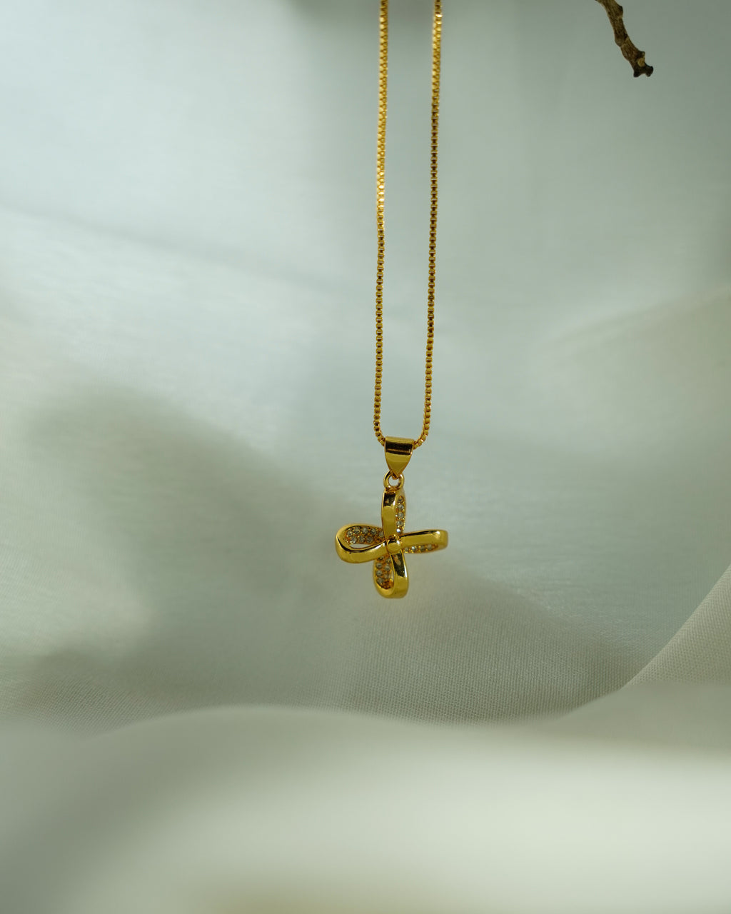 FLORA-  Bow Pendant Set with Earrings