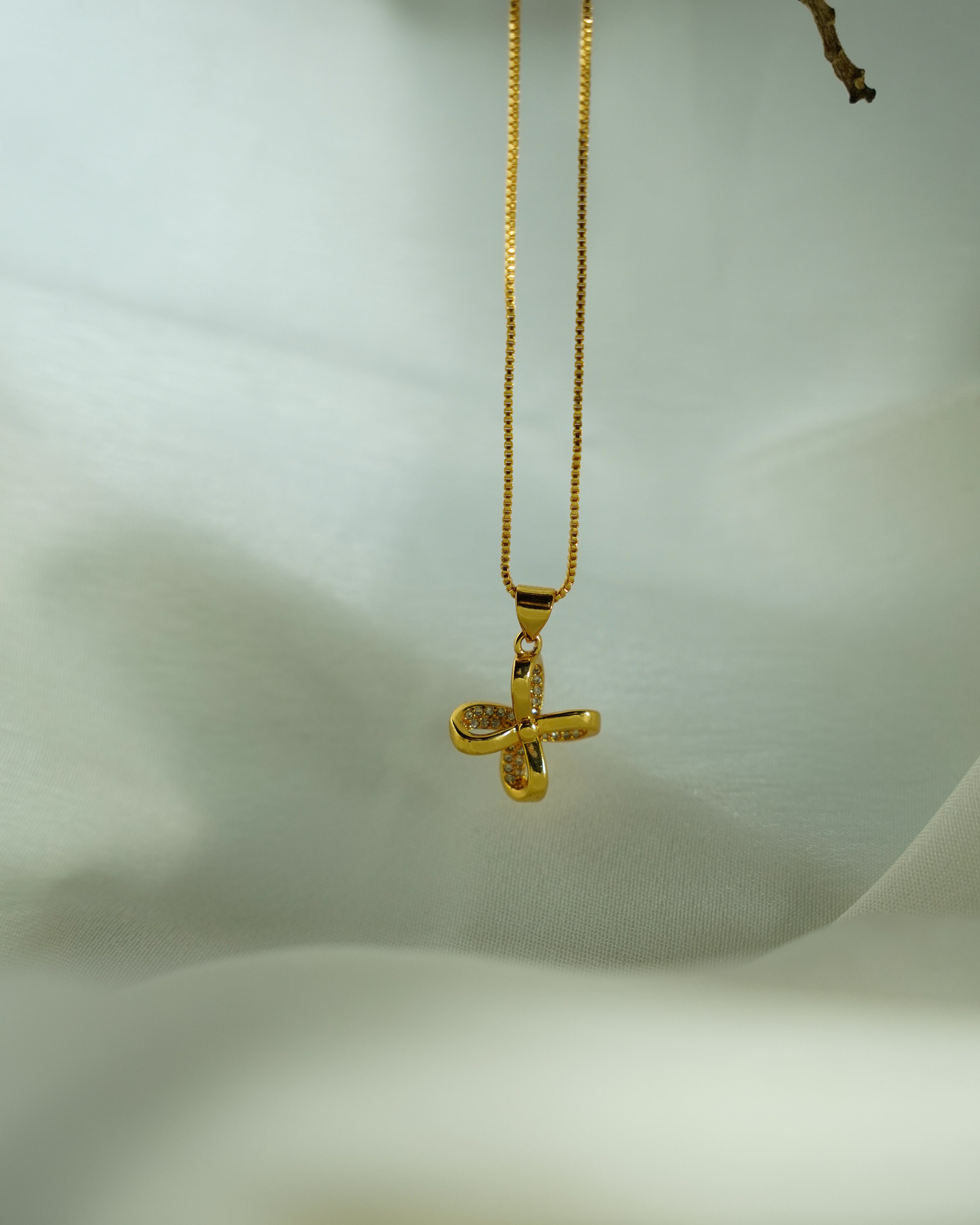 FLORA-  Bow Pendant Set with Earrings