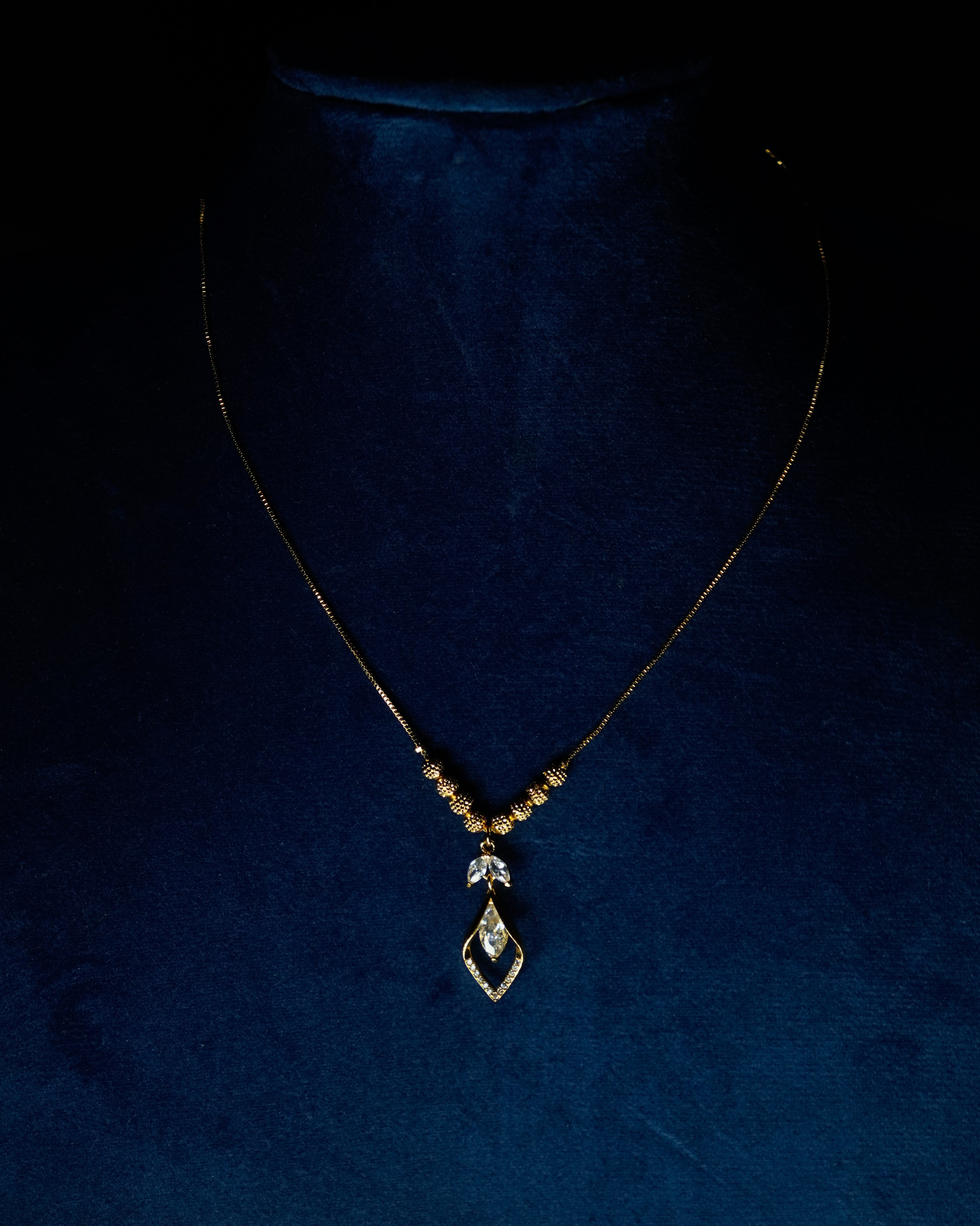 FLORA- Anti-Tarnish Gold Finish Crystal Drop Pendant Necklace | Water & Sweat Resistant