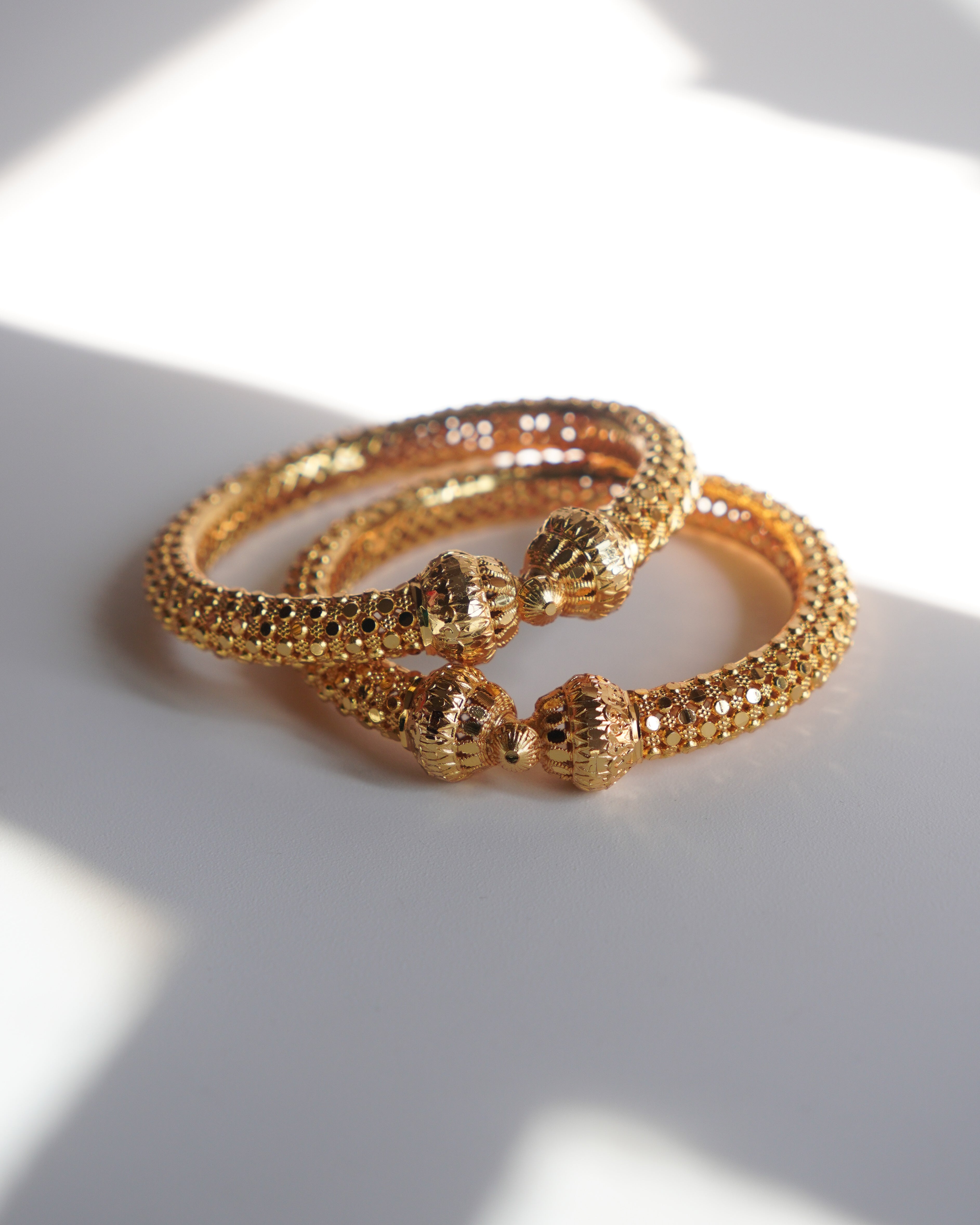 ORO-Textured Gold Bangles with Classic Detailing