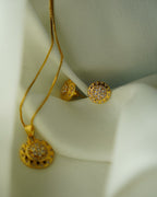 FLORA-AD Pendant Necklace & Stud Earrings Set