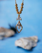 FLORA- Anti-Tarnish Gold Finish Crystal Drop Pendant Necklace | Water & Sweat Resistant