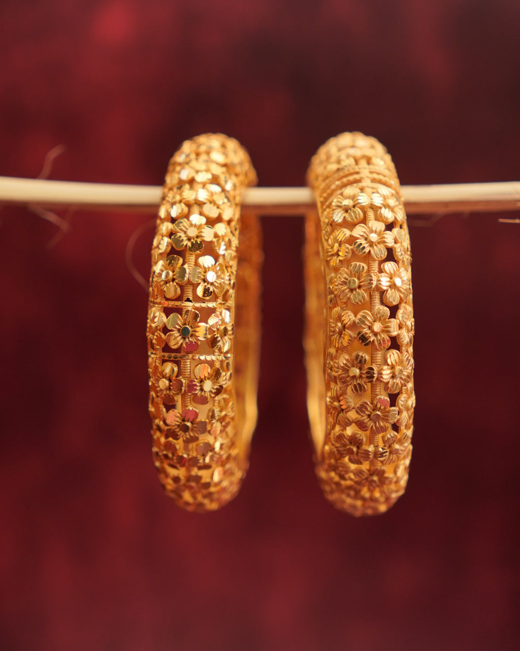 ORO- Floral Gold Bangles-Intricate Everyday Luxe