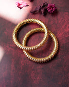ORO- Gold Filled Brass Classic Textured Daily Wear Bangles
